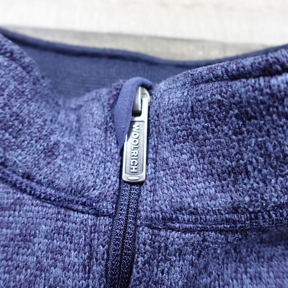 Woolrich quarter Zip Fleece Pullover men's XXL heather blue - Picture 3 of 12